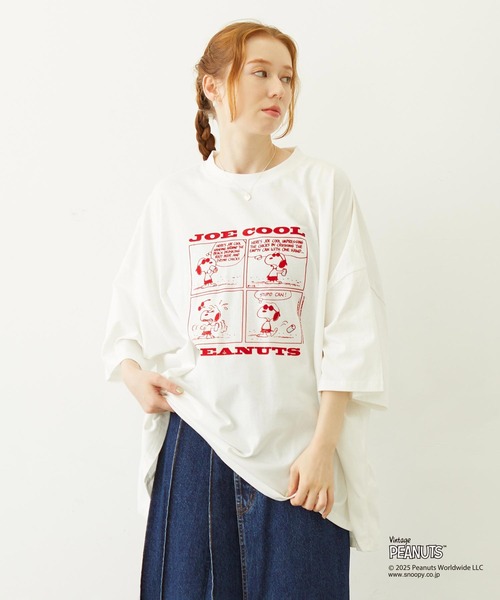 PEANUTS(ピーナッツ)の「MILKFED. × PEANUTS JOE COOL COMIC BIG S/S TEE(Tシャツ/カットソー・レディース・レッド/ブラック・ONE SIZE)」の2枚目の写真