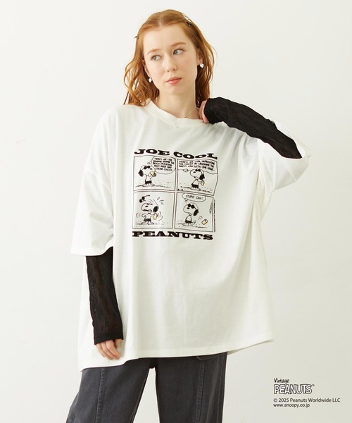 PEANUTS(ピーナッツ)の「MILKFED. × PEANUTS JOE COOL COMIC BIG S/S TEE(Tシャツ/カットソー・レディース・レッド/ブラック・ONE SIZE)」の1枚目の写真