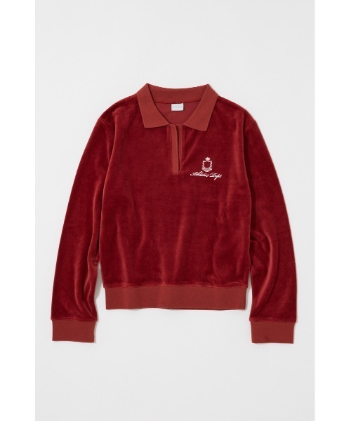 MOUSSY(マウジー)の「VELOUR POLO ロングスリーブTシャツ(Tシャツ/カットソー・レディース・キナリ/レッド/ダークネイビー/グレー・FREE)」の6枚目の写真