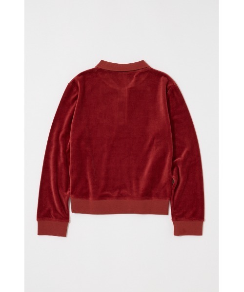 MOUSSY(マウジー)の「VELOUR POLO ロングスリーブTシャツ(Tシャツ/カットソー・レディース・キナリ/レッド/ダークネイビー/グレー・FREE)」の7枚目の写真