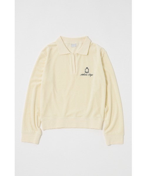 MOUSSY(マウジー)の「VELOUR POLO ロングスリーブTシャツ(Tシャツ/カットソー・レディース・キナリ/レッド/ダークネイビー/グレー・FREE)」の19枚目の写真
