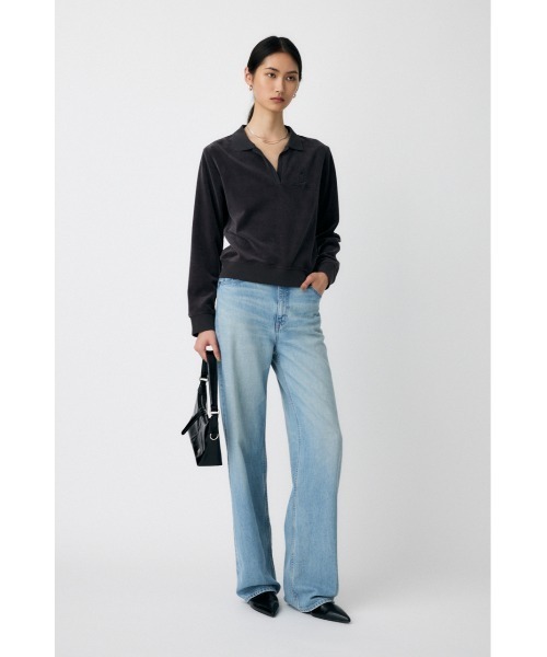 MOUSSY(マウジー)の「VELOUR POLO ロングスリーブTシャツ(Tシャツ/カットソー・レディース・キナリ/レッド/ダークネイビー/グレー・FREE)」の21枚目の写真