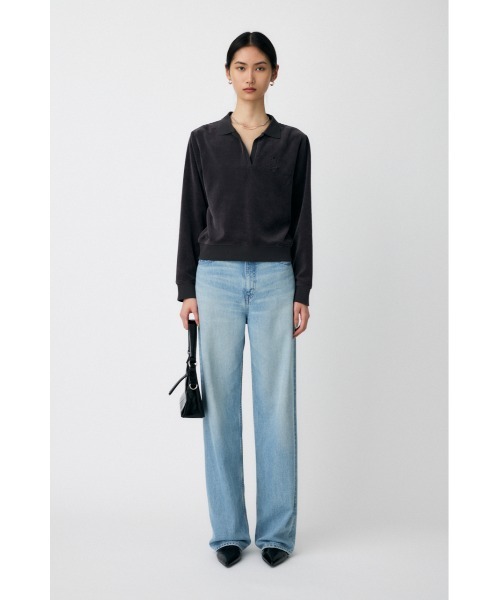 MOUSSY(マウジー)の「VELOUR POLO ロングスリーブTシャツ(Tシャツ/カットソー・レディース・キナリ/レッド/ダークネイビー/グレー・FREE)」の9枚目の写真