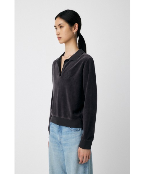 MOUSSY(マウジー)の「VELOUR POLO ロングスリーブTシャツ(Tシャツ/カットソー・レディース・キナリ/レッド/ダークネイビー/グレー・FREE)」の12枚目の写真