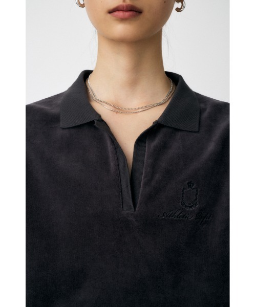 MOUSSY(マウジー)の「VELOUR POLO ロングスリーブTシャツ(Tシャツ/カットソー・レディース・キナリ/レッド/ダークネイビー/グレー・FREE)」の14枚目の写真