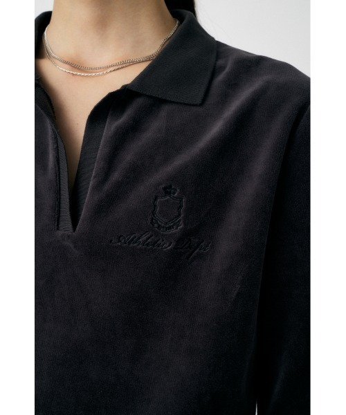 MOUSSY(マウジー)の「VELOUR POLO ロングスリーブTシャツ(Tシャツ/カットソー・レディース・キナリ/レッド/ダークネイビー/グレー・FREE)」の15枚目の写真