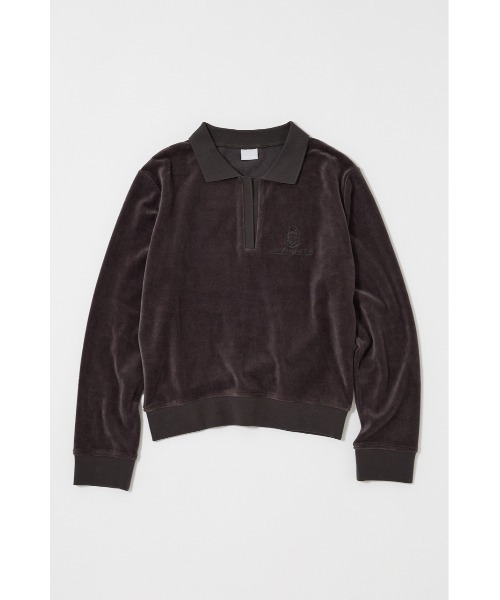 MOUSSY(マウジー)の「VELOUR POLO ロングスリーブTシャツ(Tシャツ/カットソー・レディース・キナリ/レッド/ダークネイビー/グレー・FREE)」の18枚目の写真
