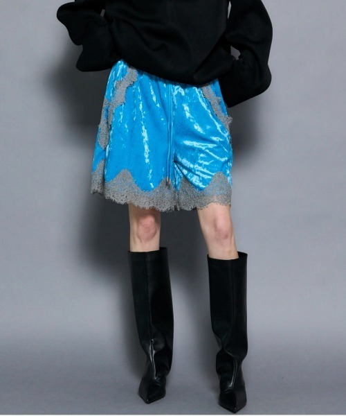 Hem Lace Velour Shorts/ヘムレースベロアショートパンツ