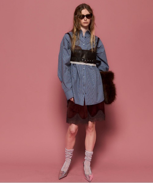 PRE-ORDER】Hem Lace Velour Shorts/ヘムレースベロアショートパンツ