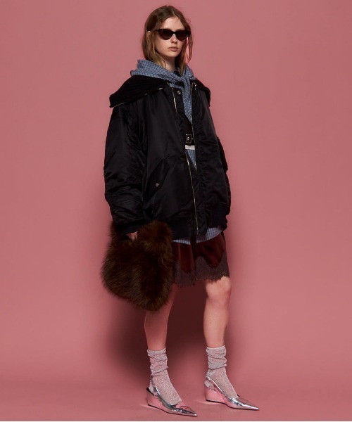 PRE-ORDER】Hem Lace Velour Shorts/ヘムレースベロアショートパンツ