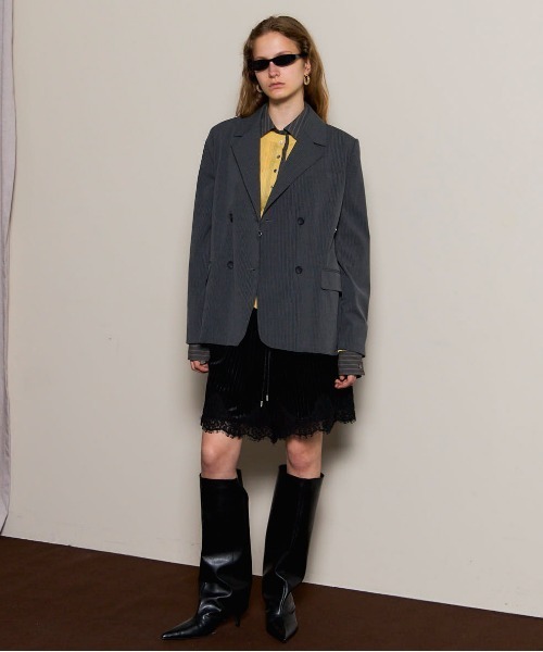 PRE-ORDER】Hem Lace Velour Shorts/ヘムレースベロアショートパンツ