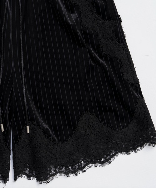 Hem Lace Velour Shorts/ヘムレースベロアショートパンツ