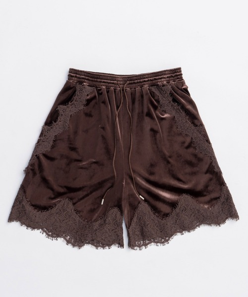 Hem Lace Velour Shorts/ヘムレースベロアショートパンツ