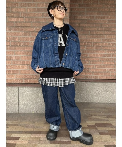 GAP（ギャップ）の「デニム オーバーサイズ バブルジャケット（デニムジャケット・レディース・インディゴブルー・S/M/XS/L/XXS）」の5枚目の写真