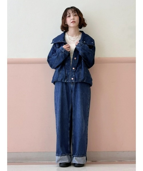 セール】デニム オーバーサイズ バブルジャケット（デニムジャケット