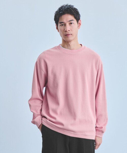 green label relaxing（グリーンレーベルリラクシング）の「ウェーブ サーマル クルーネック Tシャツ（Tシャツ/カットソー・メンズ・ライトピンク/ライトグレー/ブラック/ライトブルー・S/XL/L/M）」の6枚目の写真