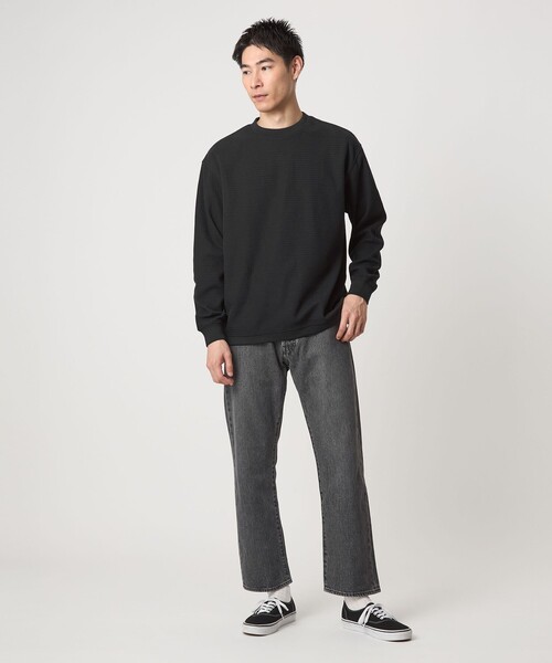 green label relaxing（グリーンレーベルリラクシング）の「ウェーブ サーマル クルーネック Tシャツ（Tシャツ/カットソー・メンズ・ライトピンク/ライトグレー/ブラック/ライトブルー・S/XL/L/M）」の8枚目の写真