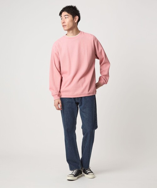 green label relaxing（グリーンレーベルリラクシング）の「ウェーブ サーマル クルーネック Tシャツ（Tシャツ/カットソー・メンズ・ライトピンク/ライトグレー/ブラック/ライトブルー・S/XL/L/M）」の10枚目の写真