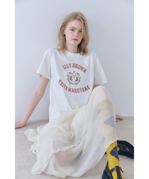 LILY BROWN(リリーブラウン)の「【LILY BROWN×KEITA MARUYAMA】バリエーショングラフィックTシャツ(Tシャツ/カットソー・レディース・ホワイト/ベージュ/ネイビー/ブルー・F)」の17枚目の写真