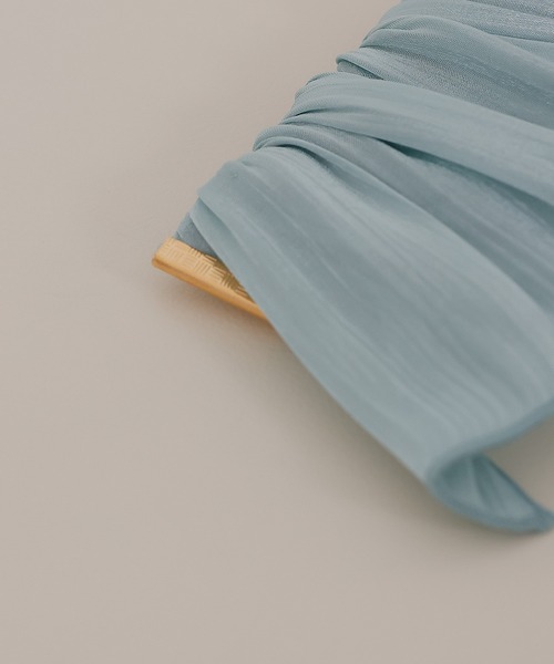 Monocoro toppi（モノコロトッピ）の「シアー フリル ロールカフ ヘアカフ ポニーフック（その他ヘアアクセサリー・レディース・グレイッシュブルー/アイボリー/ブラック・フリー）」の9枚目の写真