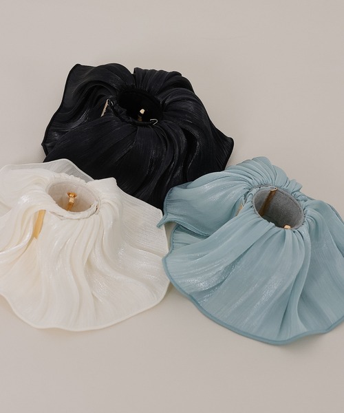 Monocoro toppi（モノコロトッピ）の「シアー フリル ロールカフ ヘアカフ ポニーフック（その他ヘアアクセサリー・レディース・グレイッシュブルー/アイボリー/ブラック・フリー）」の11枚目の写真