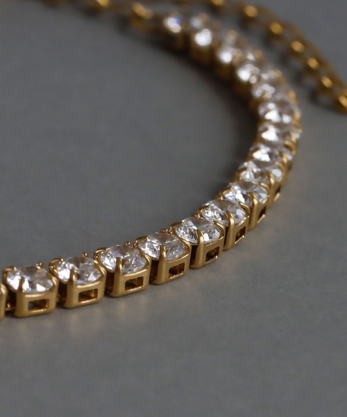 abaskdesign（アバスクデザイン）の「金属アレルギー対応 クリスタルテニスブレスレット（ブレスレット・レディース・ゴールド・FREE）」の8枚目の写真