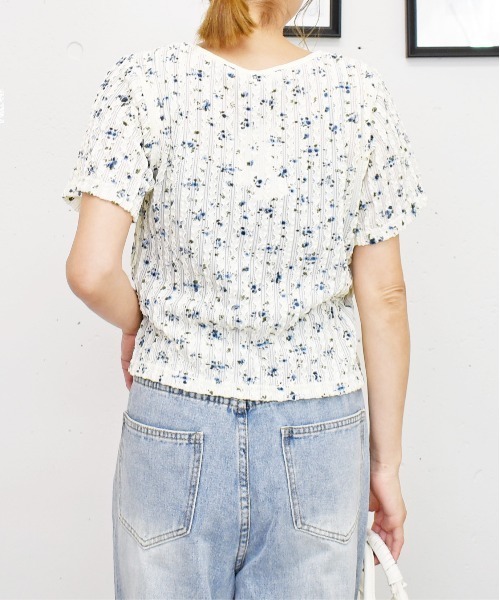FUN(ファン)の「フクレレースリボンプルオーバー(Tシャツ/カットソー・レディース・アイボリー/ブルー系/ブラウン・FREE)」の5枚目の写真
