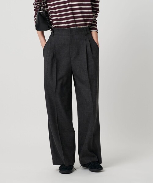 BEAUTY&YOUTH UNITED ARROWS（ビューティーアンドユースユナイテッドアローズ）の「【WEB限定 Wardrobe DAILY MINIMAL】ウールライクメランジ ワイドパンツ ウォッシャブル（スラックス・レディース・ブラック/ベージュ/ダークグレー・L/M/S/XS）」の5枚目の写真