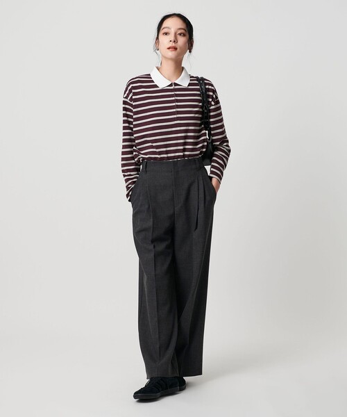 BEAUTY&YOUTH UNITED ARROWS（ビューティーアンドユースユナイテッドアローズ）の「【WEB限定 Wardrobe DAILY MINIMAL】ウールライクメランジ ワイドパンツ ウォッシャブル（スラックス・レディース・ブラック/ベージュ/ダークグレー・L/M/S/XS）」の6枚目の写真
