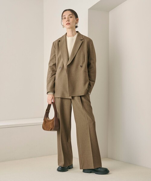 BEAUTY&YOUTH UNITED ARROWS（ビューティーアンドユースユナイテッドアローズ）の「【WEB限定 Wardrobe DAILY MINIMAL】ウールライクメランジ ワイドパンツ ウォッシャブル（スラックス・レディース・ブラック/ベージュ/ダークグレー・L/M/S/XS）」の11枚目の写真