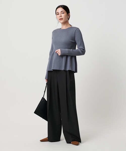 BEAUTY&YOUTH UNITED ARROWS（ビューティーアンドユースユナイテッドアローズ）の「【WEB限定 Wardrobe DAILY MINIMAL】ウールライクメランジ ワイドパンツ ウォッシャブル（スラックス・レディース・ブラック/ベージュ/ダークグレー・L/M/S/XS）」の16枚目の写真
