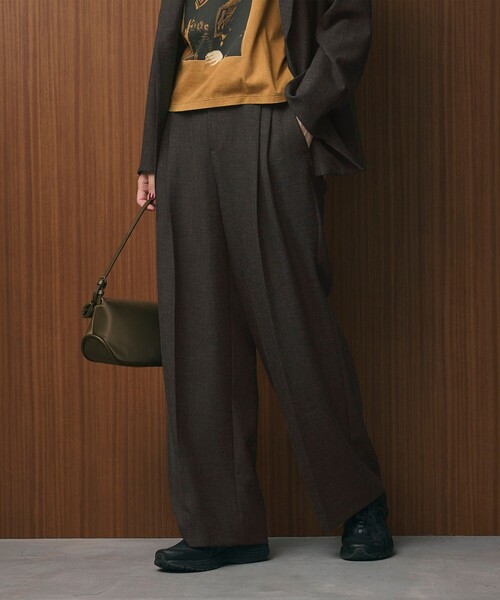 BEAUTY&YOUTH UNITED ARROWS（ビューティーアンドユースユナイテッドアローズ）の「【WEB限定 Wardrobe DAILY MINIMAL】ウールライクメランジ ワイドパンツ ウォッシャブル（スラックス・レディース・ブラック/ベージュ/ダークグレー・L/M/S/XS）」の20枚目の写真