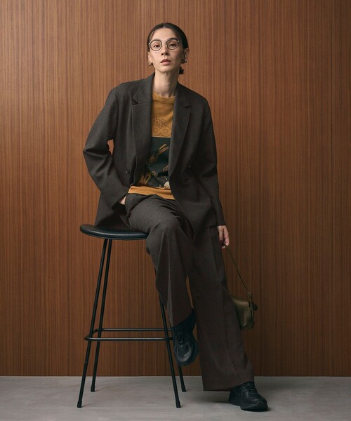 BEAUTY&YOUTH UNITED ARROWS（ビューティーアンドユースユナイテッドアローズ）の「【WEB限定 Wardrobe DAILY MINIMAL】ウールライクメランジ ワイドパンツ ウォッシャブル（スラックス・レディース・ブラック/ベージュ/ダークグレー・L/M/S/XS）」の22枚目の写真