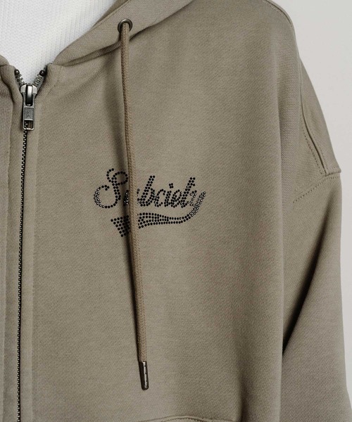 Subciety（サブサエティ）の「Rhinestone zip hoodie（パーカー・メンズ・ブラック/チャコールグレー/グレー・X-LARGE/LARGE/MEDIUM/SMALL）」の2枚目の写真