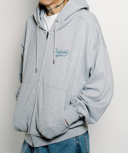 Subciety（サブサエティ）の「Rhinestone zip hoodie（パーカー・メンズ・ブラック/チャコールグレー/グレー・X-LARGE/LARGE/MEDIUM/SMALL）」の8枚目の写真