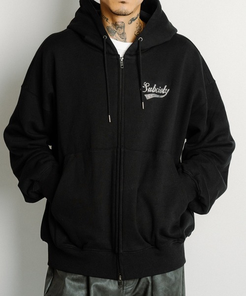 Subciety（サブサエティ）の「Rhinestone zip hoodie（パーカー・メンズ・ブラック/チャコールグレー/グレー・X-LARGE/LARGE/MEDIUM/SMALL）」の13枚目の写真