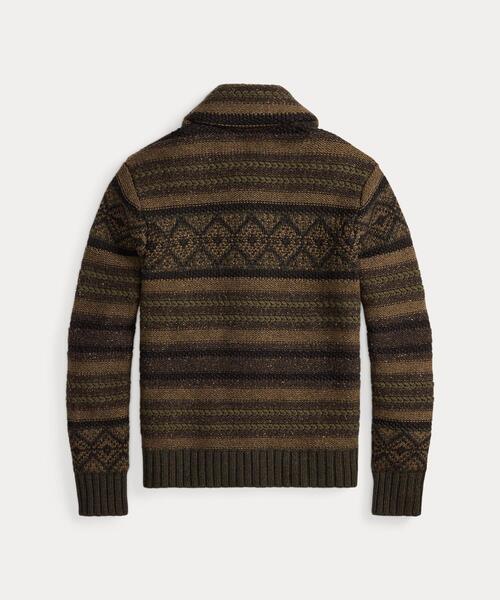 RRL(ダブル アール エル)の「ウールコットン ショールカラー カーディガン(カーディガン/ボレロ・メンズ・ブラウン・L/M/S/XL/XS)」の8枚目の写真