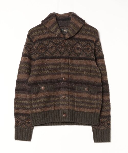 RRL(ダブル アール エル)の「ウールコットン ショールカラー カーディガン(カーディガン/ボレロ・メンズ・ブラウン・L/M/S/XL/XS)」の3枚目の写真
