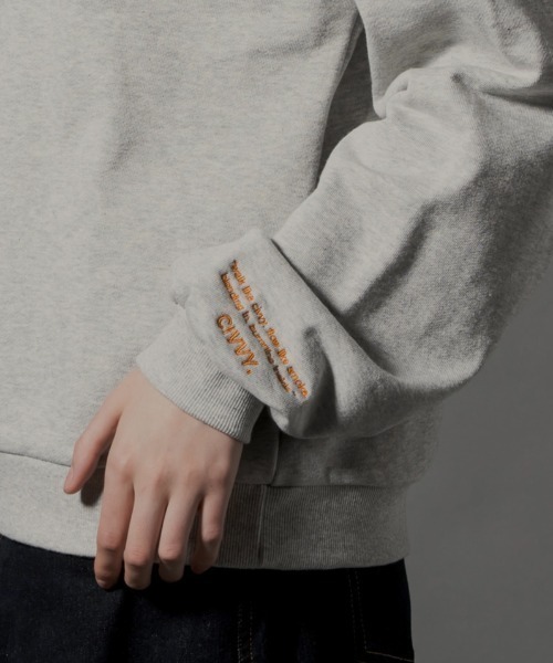 CIVVY.（シヴィ―）の「Lettering Logo Sweatshit - レタリングスウェットシャツ -（スウェット・メンズ・グレー/ネイビー・LARGE/MEDIUM）」の20枚目の写真