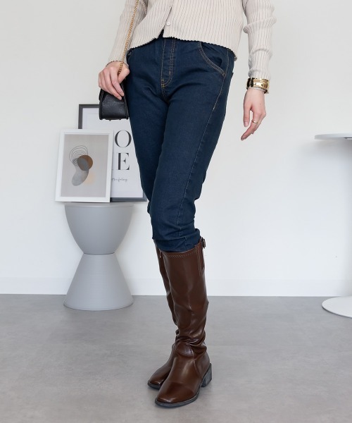 RCD(アールシーディー)の「総ゴムウエストスキニーデニムパンツ(その他パンツ・レディース・ブルー/ワンウォッシュ/ネイビー・M/L/LL/4L/3L)」の3枚目の写真