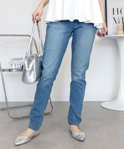 RCD(アールシーディー)の「総ゴムウエストスキニーデニムパンツ(その他パンツ・レディース・ブルー/ワンウォッシュ/ネイビー・M/L/LL/4L/3L)」の8枚目の写真