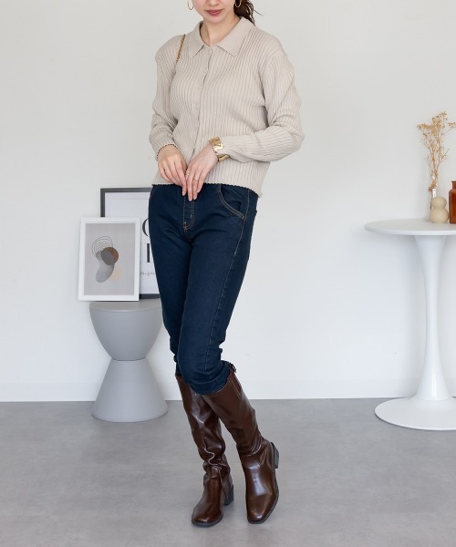 RCD(アールシーディー)の「総ゴムウエストスキニーデニムパンツ(その他パンツ・レディース・ブルー/ワンウォッシュ/ネイビー・M/L/LL/4L/3L)」の19枚目の写真