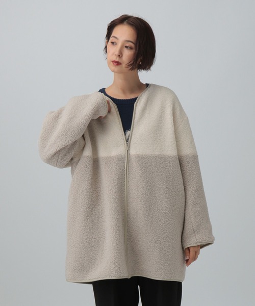 LEPSIM（レプシィム）の「切り替えライトボアコート　582390（その他アウター・レディース・モカ/ベージュ/アイボリー/チャコールグレー・FREE）」の16枚目の写真