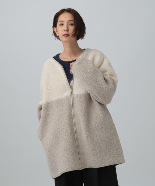 LEPSIM（レプシィム）の「切り替えライトボアコート　582390（その他アウター・レディース・モカ/ベージュ/アイボリー/チャコールグレー・FREE）」の17枚目の写真