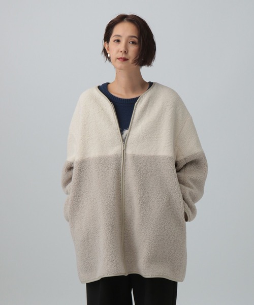 LEPSIM（レプシィム）の「切り替えライトボアコート　582390（その他アウター・レディース・モカ/ベージュ/アイボリー/チャコールグレー・FREE）」の18枚目の写真