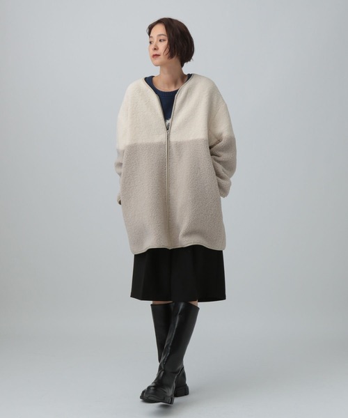 LEPSIM（レプシィム）の「切り替えライトボアコート　582390（その他アウター・レディース・モカ/ベージュ/アイボリー/チャコールグレー・FREE）」の20枚目の写真