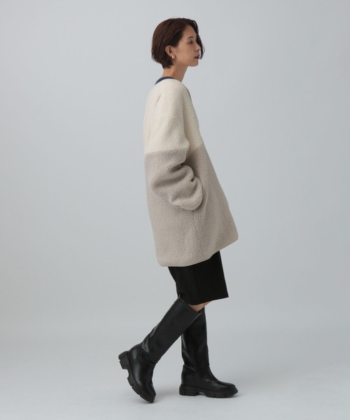 LEPSIM（レプシィム）の「切り替えライトボアコート　582390（その他アウター・レディース・モカ/ベージュ/アイボリー/チャコールグレー・FREE）」の21枚目の写真