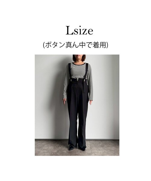 prose verse（プロズヴェール）の「フロントパールハイウエストサス付きパンツ（サロペット/オーバーオール・レディース・ブラック・PL/PM/LARGE/MEDIUM）」の10枚目の写真