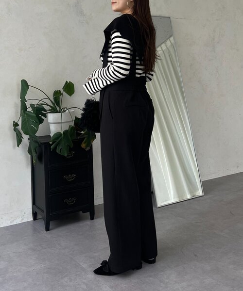 prose verse（プロズヴェール）の「フロントパールハイウエストサス付きパンツ（サロペット/オーバーオール・レディース・ブラック・PL/PM/LARGE/MEDIUM）」の22枚目の写真