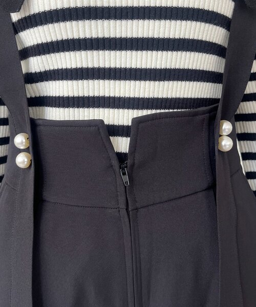 prose verse（プロズヴェール）の「フロントパールハイウエストサス付きパンツ（サロペット/オーバーオール・レディース・ブラック・PL/PM/LARGE/MEDIUM）」の20枚目の写真